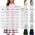 thumbnail image 3 of ITSAME Girls Striped Maxi Dress Ruffle Short Sleeve Round Neck Loose Fit Summer Comfy Casual A-Line Dress Blue Size 8, 3 of 7