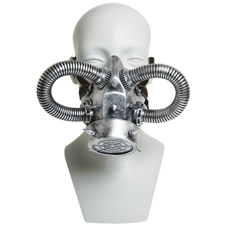 Silver Retro Gas Half Mask Spiked Respirator Adjustable Straps Costume Accessory