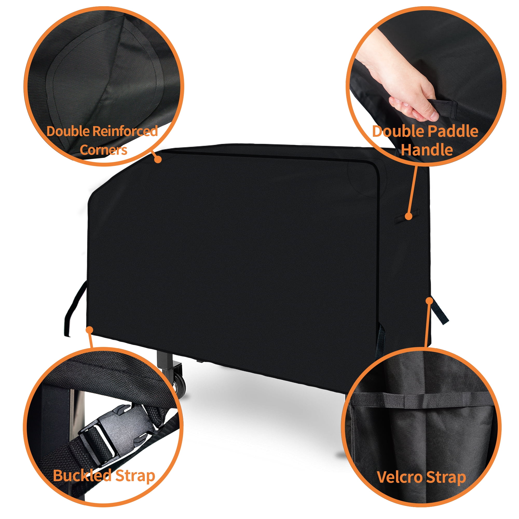 iCOVER 28 inch Griddle Cover, 600D Heavy Duty Waterproof Anti-UV Canvas Flat Top BBQ Cover for Blackstone 28" Outdoor Cooking Gas Grill Griddle Station with Support Pole