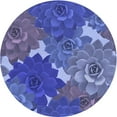 thumbnail image 1 of Ahgly Company Tapis Rond Lavable en Machine Intérieur Transitionnel Bleu, 5 Pieds Rond, 1 of 7