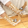 thumbnail image 4 of Women's Super Soft Warm Microfiber Fuzzy Cozy Animal Socks, 04 Giraffe - 3 Pairs Value Pack, 4 of 8