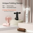 thumbnail image 3 of JISULIFE Portable Mini Fan, Rechargeable Handheld Fan, 19Hrs Runtime with Flashlight & Power Bank, 3 IN 1 Foldable Pocket Fan for Travel, Office, Gift for Women -Black, 3 of 8