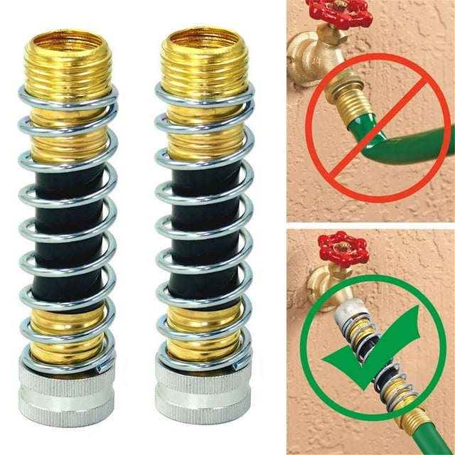 Aodebiao Garden Hose Anti-Kink Connector 3/4 Inch Threaded Adapter Spring Supported No Leak Durable Spigot Extender for Watering Cans Buckets Faucet Pressure Washer