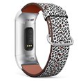 thumbnail image 2 of Compatible con Fitbit Charge 4/Charge 3/Charge 3 SE - Correa de Cuero para Reloj Pulsera con Adaptadores de Acero Inoxidable (Leopardo Negro Blanco), 2 of 2