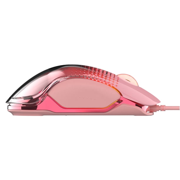 Ajazz con cable de juego Mouse 8-Botones USB 7-engranajes 1000dpi Ratones ajustables Game Handheld Quick Move Click Supplies Computer Pink Advancent EL005269-02B