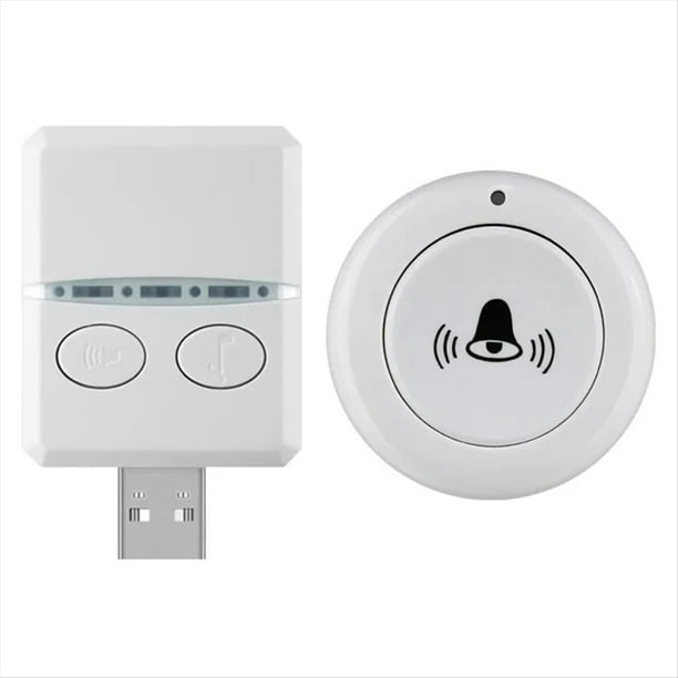 Timbre Inalámbrico 433Mhz 150M 30 Música USB Receptor de Timbre de Puerta Control Remoto Único para Llamadas de Emergencia en Casa Escuela