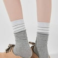 thumbnail image 5 of Mqqzkk Fashion Cotton Thin Crew Socks for Women Casual Soft Cute Leg Sock Comfy Soft Casual Dress Bootie Above Ankle Socks, 5 of 6