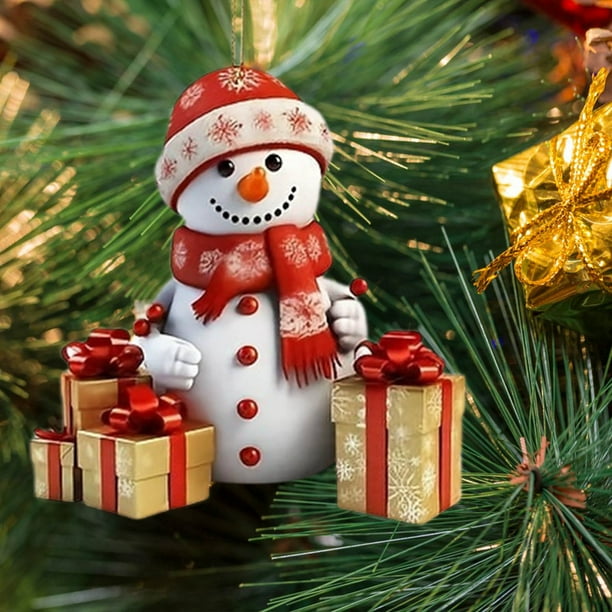 Snowman Car Decoration, Hanging Snowman Decoration, Flat Gift Snowman, Christmas Tree Decoration, Outdoor Hanging Decoration, Foldable Snowman, Metal Frame, For Office, Snowman Wall Hanging,