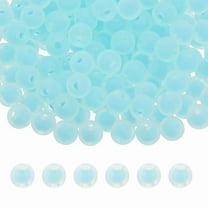 Uxcell 200 Pcs Acrylic Beads 0.08" Cute Beads for Bracelets Frosted Blue