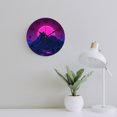 thumbnail image 3 of Silent Wall Clock 30cm/11.8in Round Wall Clock Neon River Velly Cyber Hanging Clock for Home Living Room Bedroom Kitchen Non Ticking Battery Operated Living Room Mute Clock, 3 of 5
