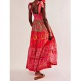 thumbnail image 4 of Brewee Robe Boho à Imprimé Floral d'Été 2024 pour Femmes, Bretelles Spaghetti, Volants, Ligne A, Longue Robe Maxi de Plage, 4 of 5
