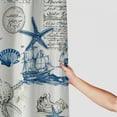thumbnail image 3 of Fenyluxe  Nautical Coastal Shower Curtain Vintage Sailboat Compass Lighthouse Anchor Ocean Beach Seahorse Seashell Starfish Shower Curtains for Bathroom Decor, with Hooks 60x72, 3 of 7