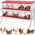 thumbnail image 1 of Ourlova EastVita 10-Compartment Metal Chicken Nesting Boxes with Perch and Secure Lid, Versatile Wall Mount, 1 of 7