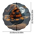 thumbnail image 5 of Whimsical 3D Metal Hanging Wind Spinner - Black Witch Hat with Orange & Black Patterns - Magical Garden Decor for Yard, 5 of 6