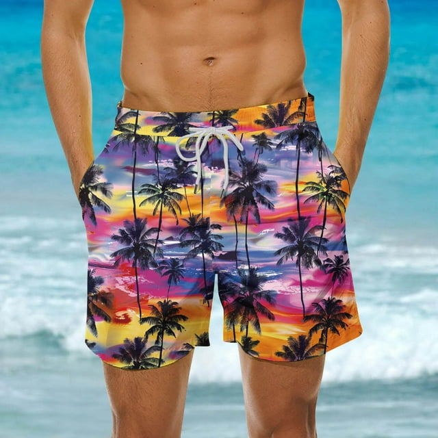 LSLJS Men's Été Ample Beach Shorts Poche Natation Pants, Beach Shorts
