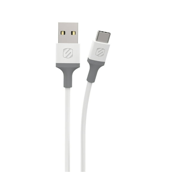 Scosche CA4WG-SP Strikeline 4ft Fast Charge & Sync USB-A to USB-C Charging Cable White/Gray