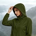 thumbnail image 4 of Drovellove Women's Hooded Raincoat Jacket with Zipper - Lightweight Waterproof Windbreaker for Travel, Hiking, Cycling, Camping| Packable Foldable Outdoor Overcoat with Adjustable Drawstring Hood, 4 of 6