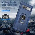 thumbnail image 5 of KOMI pour Google Pixel 8, Étui avec Protecteur d'Écran, Béquille Anneau Réglable à 360° Intégrée, Protection Militaire, Armure Antichoc - Bleu, 5 of 5