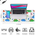 thumbnail image 5 of Long Mouse Pads for Desk,White Dinosaur Leaf Pattern Desk Mats on Top Of Desks, Desk Mouse Pad Extra Large with 3mm Non-Slip Base and Stitched Edge for Gaming,Office,Work,Home 31.5"x11.8", 5 of 6
