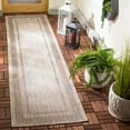 thumbnail image 3 of SAFAVIEH Courtyard Agnes Bordered Indoor/Outdoor Area Rug, Beige/Brown, 6'7" x 9'6", 3 of 10