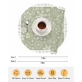 thumbnail image 6 of 15 Inch Round Placemats Set of 6, Christmas Snowflakes Non Slip Heat Insulation PP Table Mats, Green Xmas Winter Vintage Washable Place Mats for Kitchen Dining Party Table Decor, 6 of 7