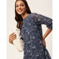 thumbnail image 4 of Moomaya Women's Printed Chiffon Dress, Puffed Sleeves, Knee Length Flared Summer Dress, 4 of 8