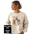 thumbnail image 4 of Ink-Printed Image Not Actual Fabric Camo Coquette Bow Baseball Sweatshirt for Women & Youth Gray Sweatshirt Youth Large, 4 of 8