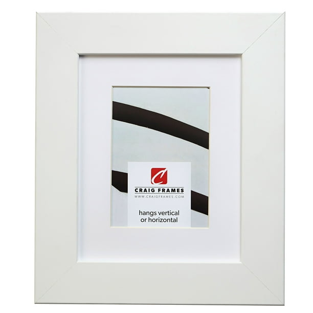 Craig Frames 74267 20x26 inch Satin White Picture Frame Matted for a