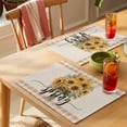 thumbnail image 4 of Hello Spring Placemats Set of 12, Yellow Sunflowers Beige Texture Non-Slip Place Mats Washable Table Mats for Kitchen Dining Table Decorations Indoor/Outdoor, 4 of 9
