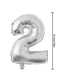 thumbnail image 2 of Matsuzay Boda decorativa del cumpleaños del globo del papel de aluminio del globo del número de 32 pulgadas Kits de decoración para fiestas plata dos, 2 of 5
