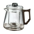 thumbnail image 2 of Tetera de vidrio de borosilicato alto fabricante de té en flor mango de madera de 600 ml separación de agua de té suelta fabricante de té de hoja para Claro, 2 of 8