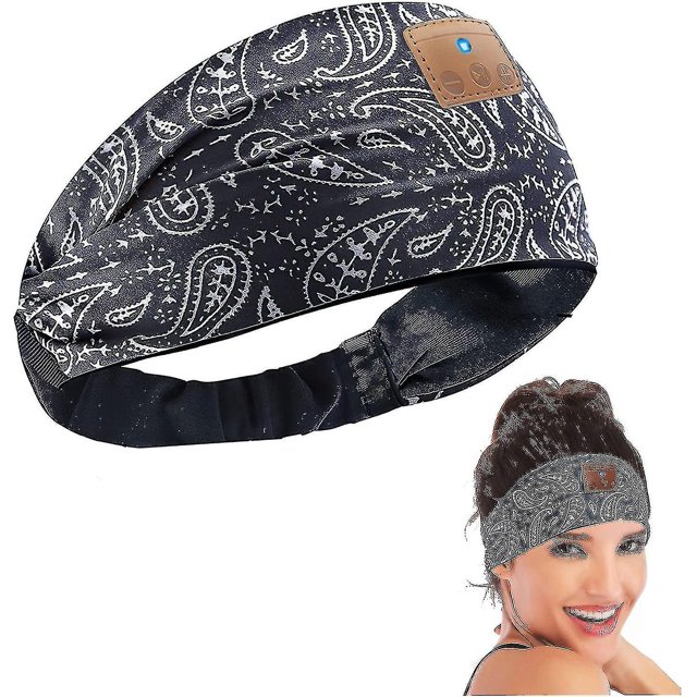 Auriculares para dormir con diadema Bluetooth, auriculares inalámbricos para dormir con música para mujeres y hombres, auriculares con diadema con música transpirables con Bluetooth (azul)