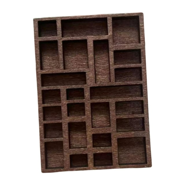 Bandeja de madera para exhibir joyas, anillos y pendientes, con estante en miniatura, lisa, para colección de piedras de madera, ideal para decorar el