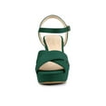 thumbnail image 6 of BLISSFUL STEP Women's Fashion Platform Strap Slingback Chunky Heel Open Toe Sandals Green 7, 6 of 8