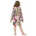 thumbnail image 7 of FORMRS Niños Bathrobe Unisex Hooded Robe Soft Plush Pajamas Sleepwear, Size 2-3T, Pink Kiwi, 7 of 7