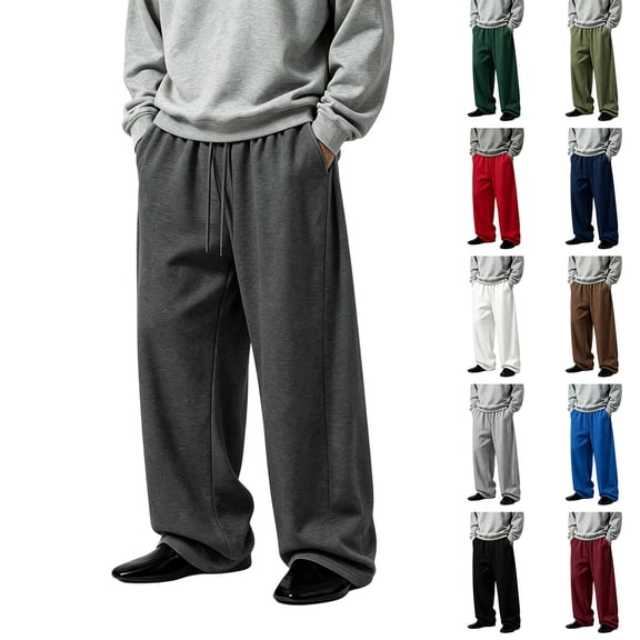 Vetsdori Sport Pants for men Drawstring Open Bottom Breathable Pockets Athletic Casual Wide Leg Pantalones Mens Sports Pants Elastic Waist