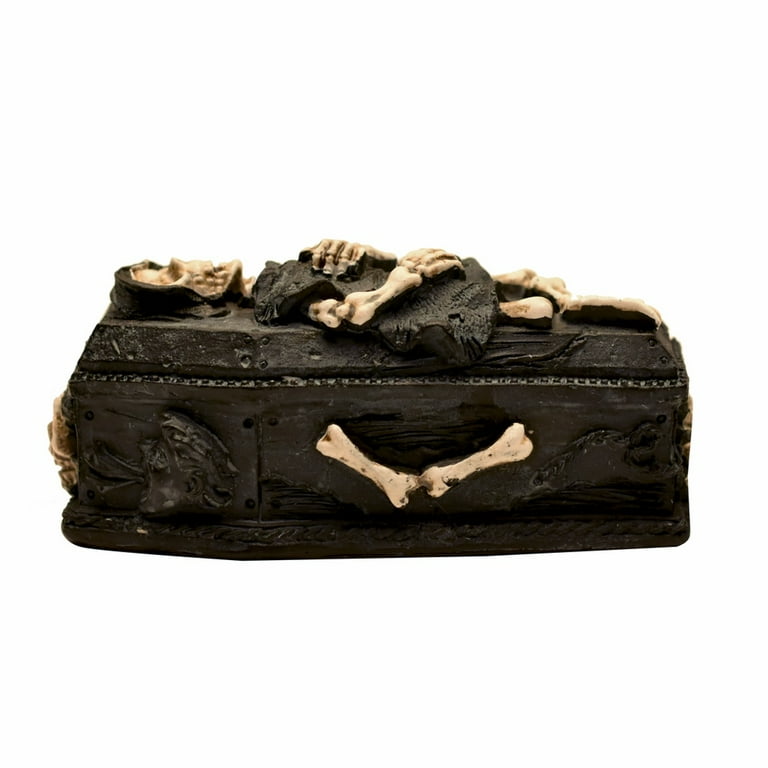 Skeleton Casket Halloween Fairy Garden Mini Coffin Box Figurine Dollhouse Decor Skeleton Casket Halloween Fairy Garden Mini Coffin Box Figurine Dollhouse Decor