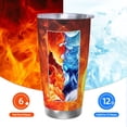 thumbnail image 6 of Logiee Tennis Ball In Fire Print 20OZ Car Cup with Lid, Stainless Steel Vacuum Insulated Double Wall Travel Tumbler, Durable Insulated Coffee Mug,Thermal Cup with Straw-Straw Three-piece Set, 6 of 8