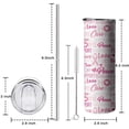 thumbnail image 5 of 20oz Pink Breast Cancer and Love Skinny Tumblers Stainless Steel Tumbler with Lid and Straw,Vacuum Insulated Double Wall Travel Tumbler Cups with Cleaning Brush for Coffee,Tea, 5 of 6