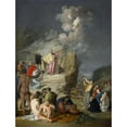 thumbnail image 2 of Pieter Fransz. de Grebber 12x14 Black Ornate Wood Framed Double Matted Museum Art Print Titled: Moses and the Brazen&nbsp;Serpent (ca.&nbsp;1625-46), 2 of 5
