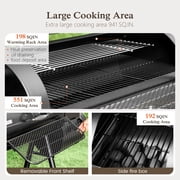 Alpha Joy Heavy Duty BBQ Charcoal Grill with Offset Smoker Overlarge 941 sq.in. Cooking Area