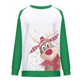 thumbnail image 4 of Camiseta informal de manga larga con cuello redondo y estampado navideño para mujer Pompotops qwe24057, 4 of 5