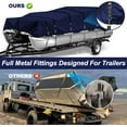 thumbnail image 6 of 900D Marine Grade Fade and Tear Resistant Trailerable Pontoon Boat Cover，Heavy-Duty Waterproof and UV-Proof Pontoon Covers with Windproof Metal Buckle Straps Fit 25ft-28ft Long(Navy), 6 of 7