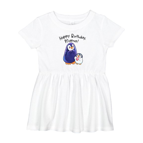 Inktastic Happy Birthday, Mama Cute Penguins Girls Baby Dress