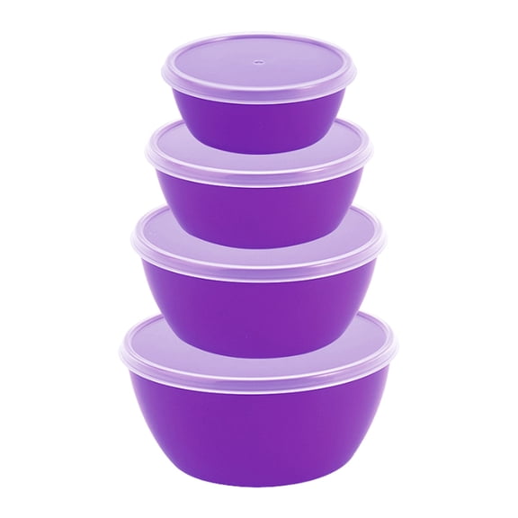 Stackable Plastic Bowl Set with Airtight Lids | Oval Food Storage Containers for Fridge | BPA-Free Kitchen Organizers