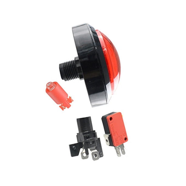 Seitruly Máquina de ventilación para videojuegos redonda con botón pulsador de 100mm, dispositivo de respuesta, botones, reparación de máquinas, Videojuegos y accesorios Rojo Tipo 1