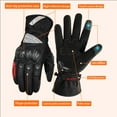 thumbnail image 3 of 1 Pairs Waterproof Motocycle Gloves,Red Warm Motorcycle Gloves for winter, Size L Motorcyle Gloves, Touchscreen Motorcycle Riding Gloves for Road Racing, 3 of 6