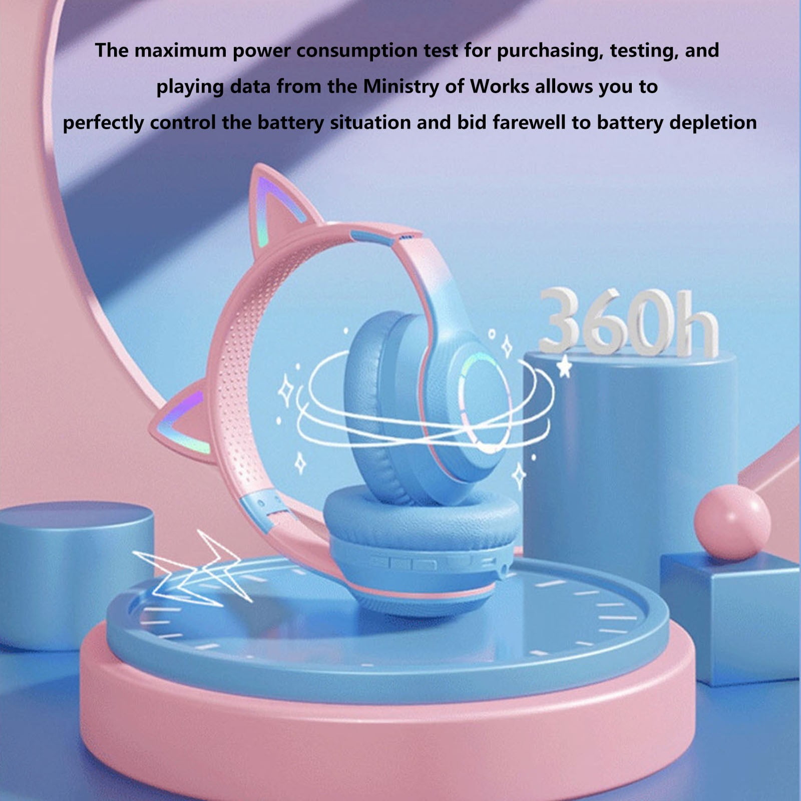 Hybrid Active Noise Cancelling Headphones, Wireless Bluetooth Headphones with Built-in Microphone, Foldable Deep Bass Over Ear Headphones, 60H Playtime Headset for Travel, Work, Gym(D)