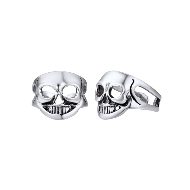 Silvora esqueleto Ear Cuff para hombres y mujeres pendientes abiertos de plata esterlina no Piercing ajustable joyería de oreja para Halloween Cosplay fiesta