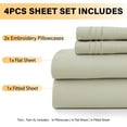 thumbnail image 4 of Lux Decor Full Size Sheet Set, 4-Piece Plain Soft Microfiber – Deep Pocket Full Bed Sheets, Includes 1 Fitted Sheet, 1 Flat Sheet, 2 Pillowcases, Taupe, 4 of 10